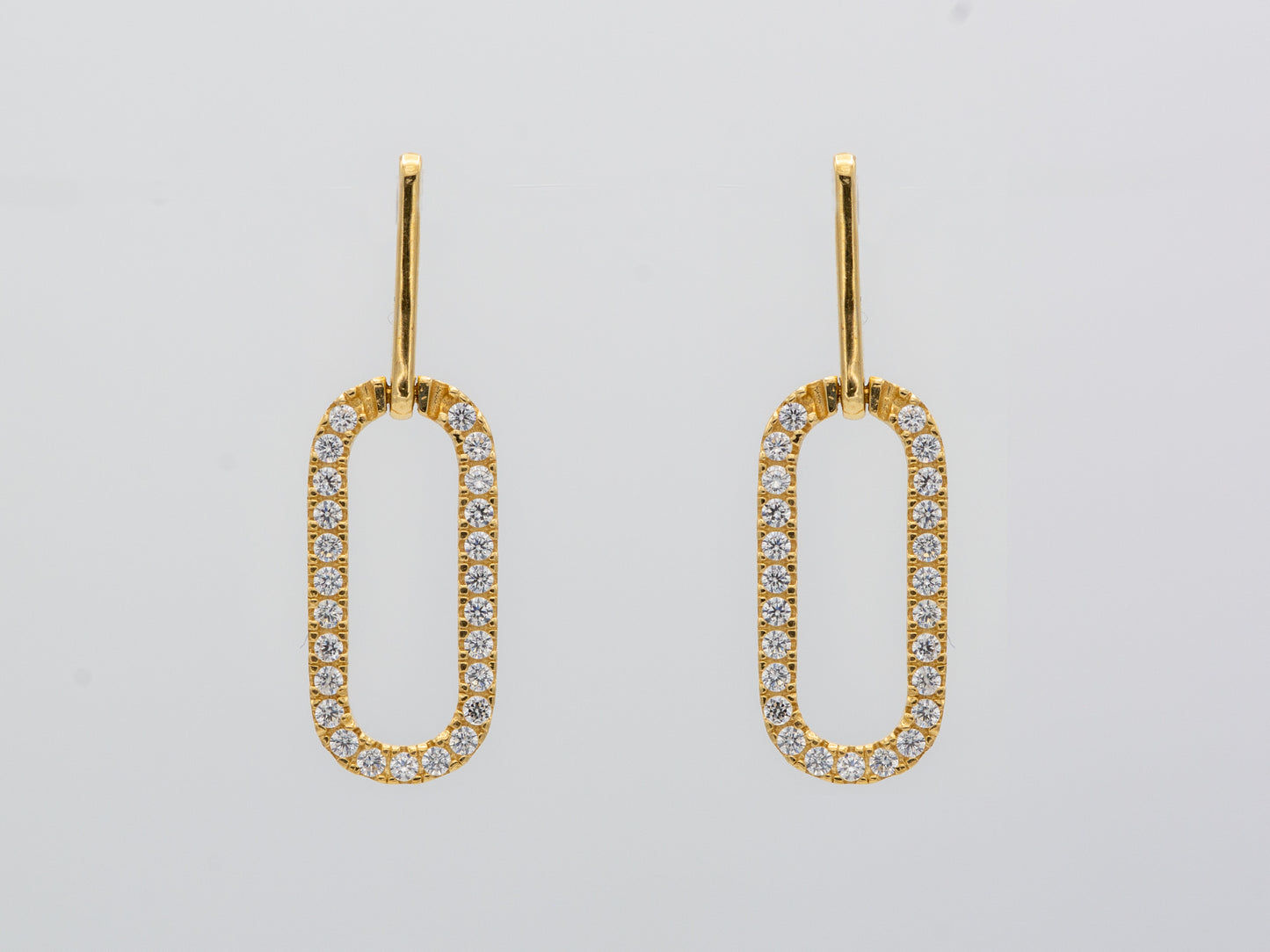 14k solid Gold Paper Clip Drop earring