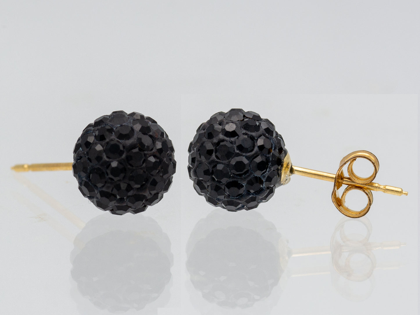 14k solid gold Crystal Disco Ball Stud earring