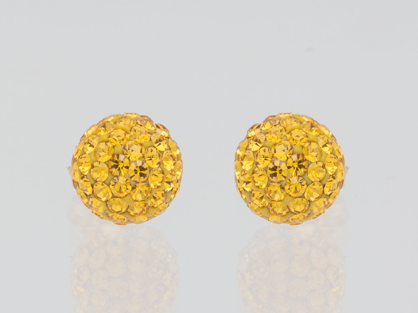 14k solid gold Crystal Disco Ball Stud earring