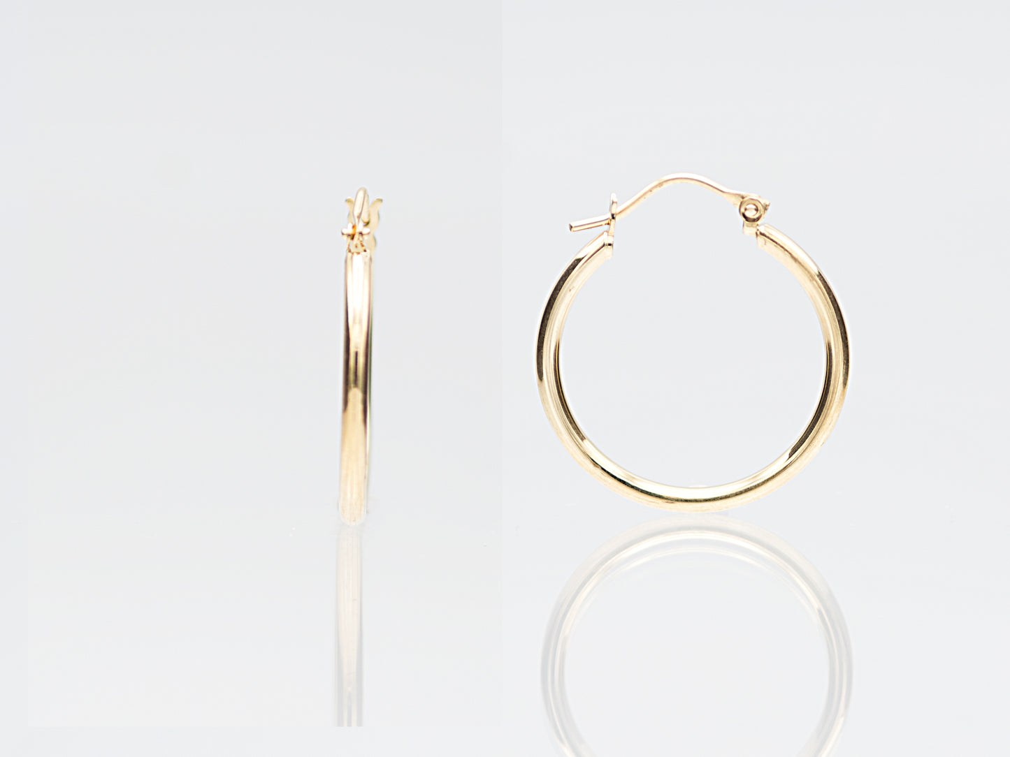 14K Solid Real Gold Statement Gold Hoop Earrings