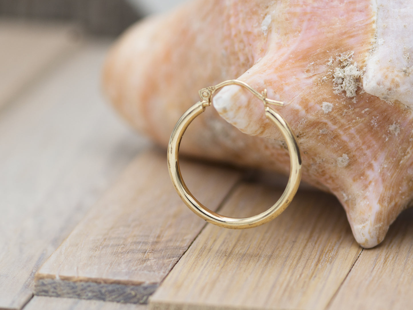 14K Solid Real Gold Statement Gold Hoop Earrings