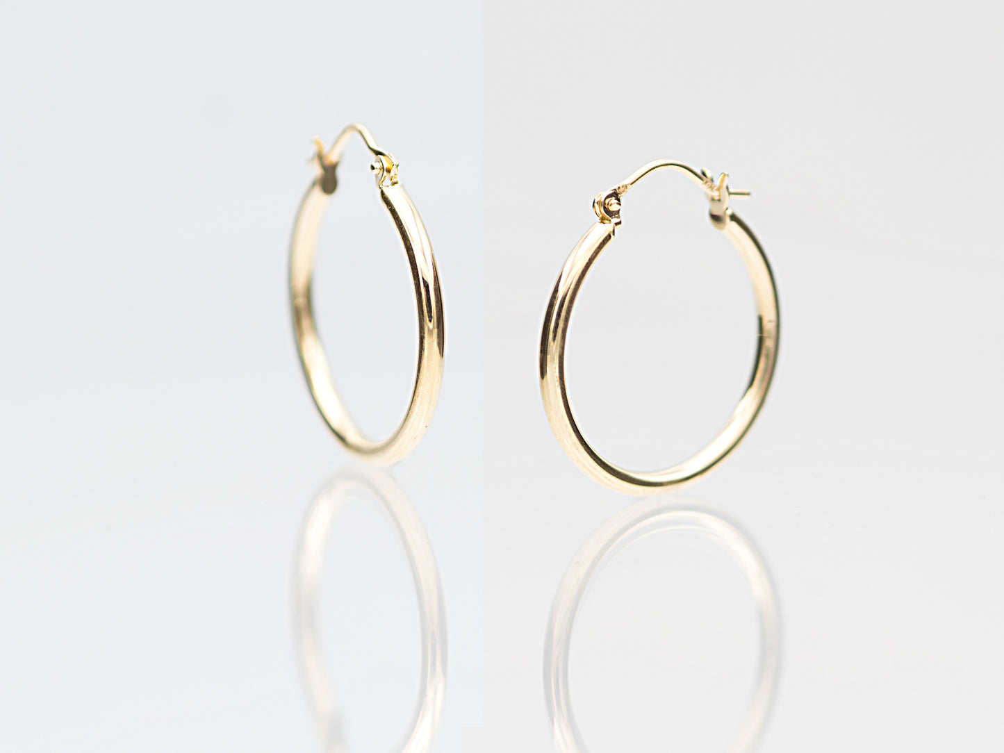 14K Solid Real Gold Statement Gold Hoop Earrings
