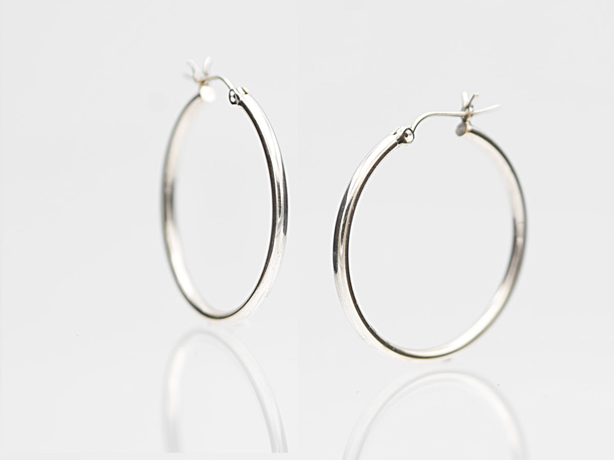 14K Solid Real Gold Statement Gold Hoop Earrings