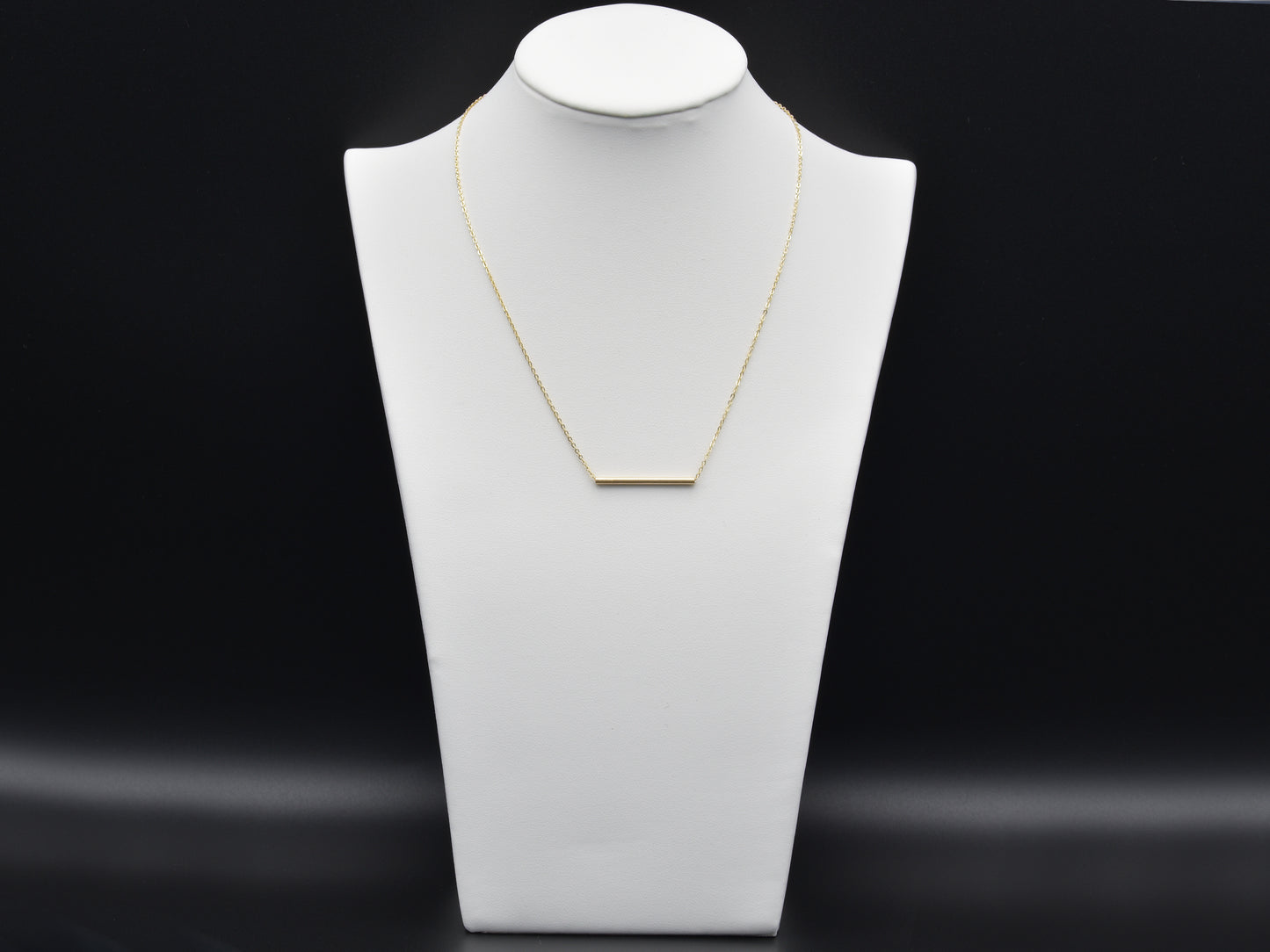 14k Gold Bar/ tube necklace Minimalist Necklace