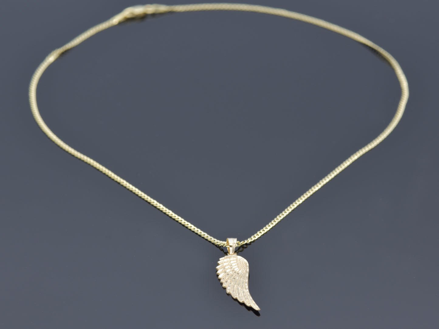 14k solid yellow gold Angel Wing Necklace