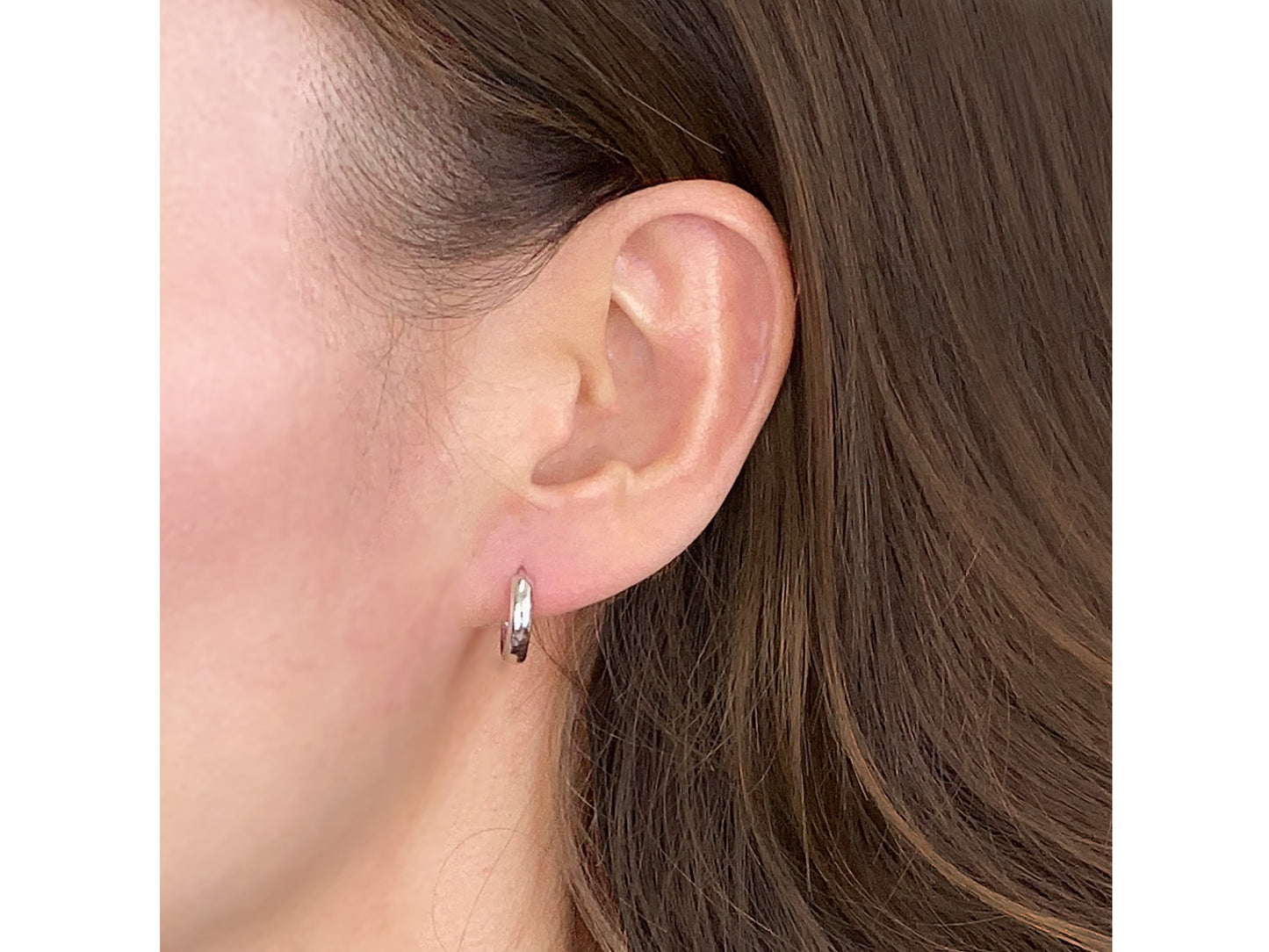 14K Solid Gold Minimalist Huggie Hoops