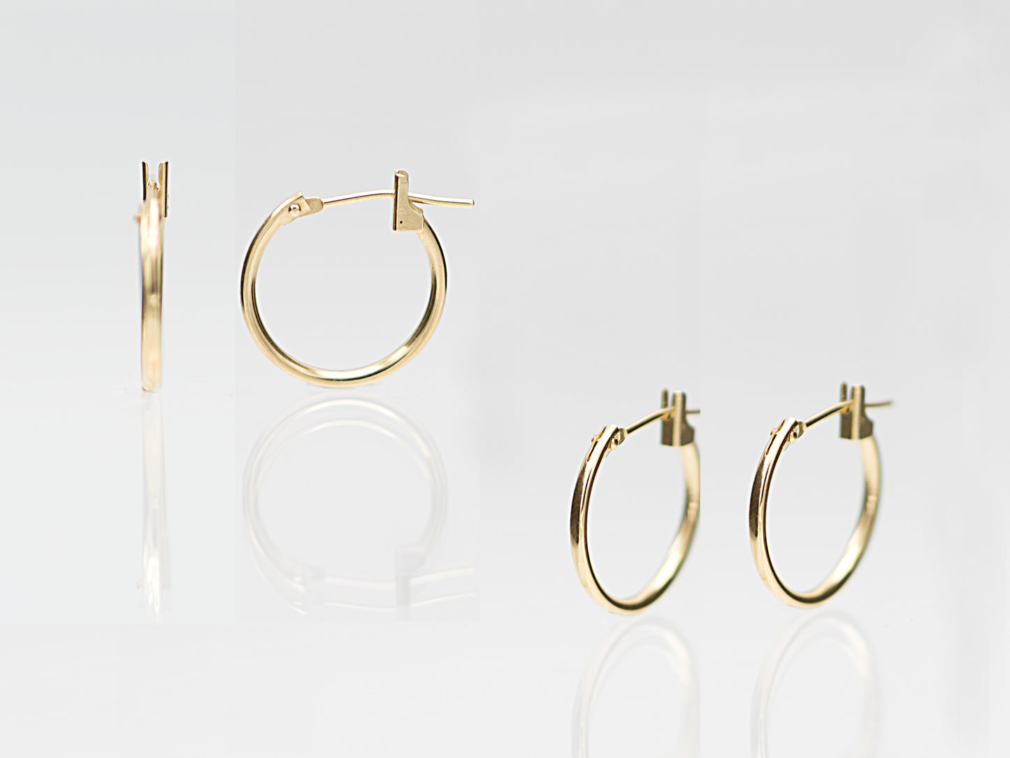 14K Gold Round Hoop Earrings