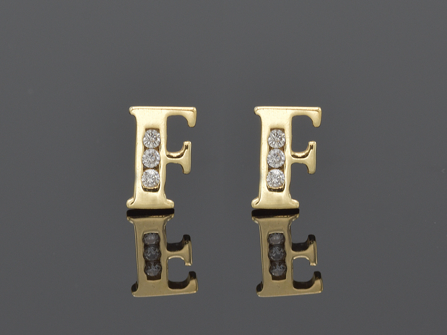14K Initial Letter Alphabet Stud Earrings A-Z any Alphabet