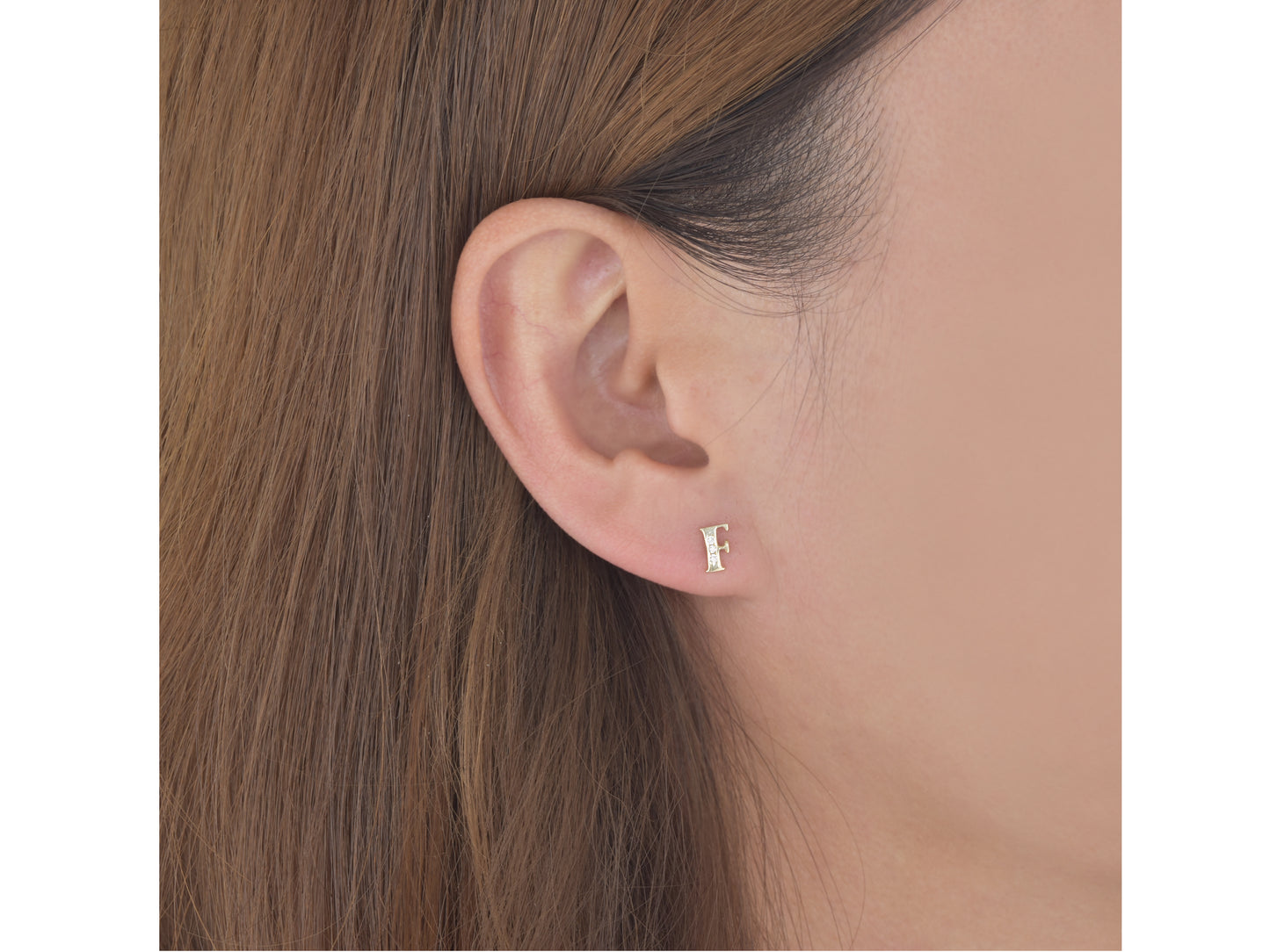 14K Initial Letter Alphabet Stud Earrings A-Z any Alphabet