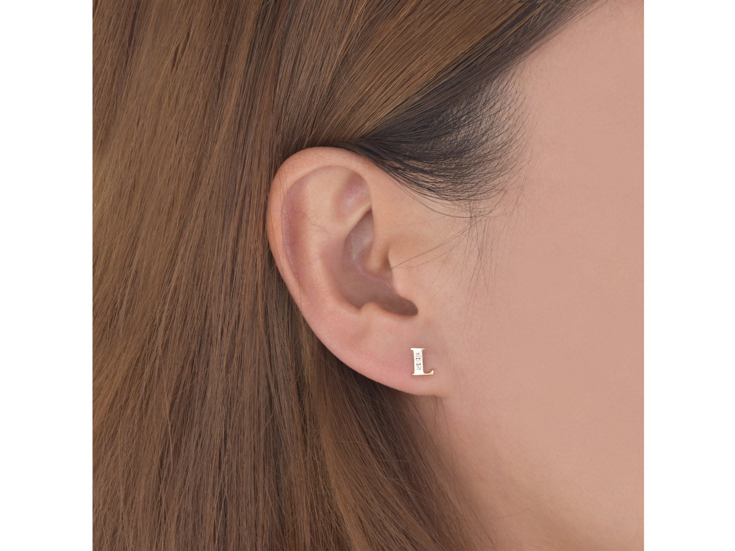 14K Initial Letter Alphabet Stud Earrings A-Z any Alphabet