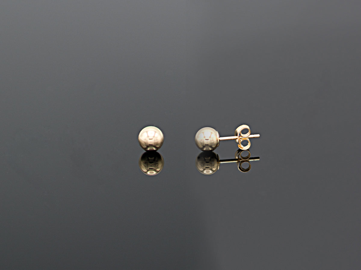 14K Gold Round Ball Earrings