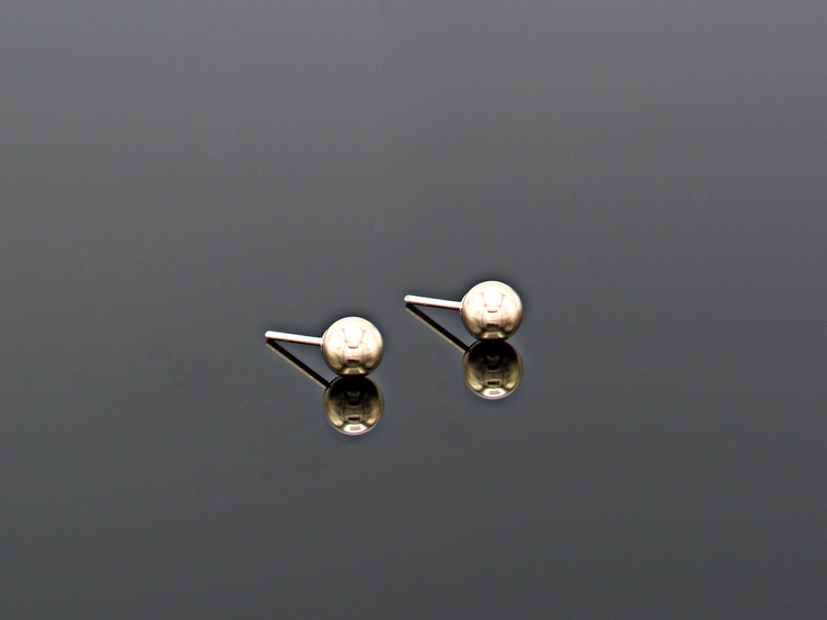 14K Gold Round Ball Earrings