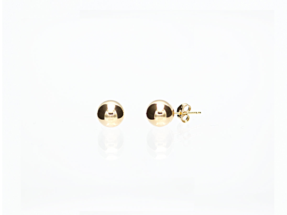 14K Gold Round Ball Earrings
