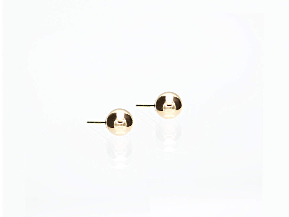 14K Gold Round Ball Earrings