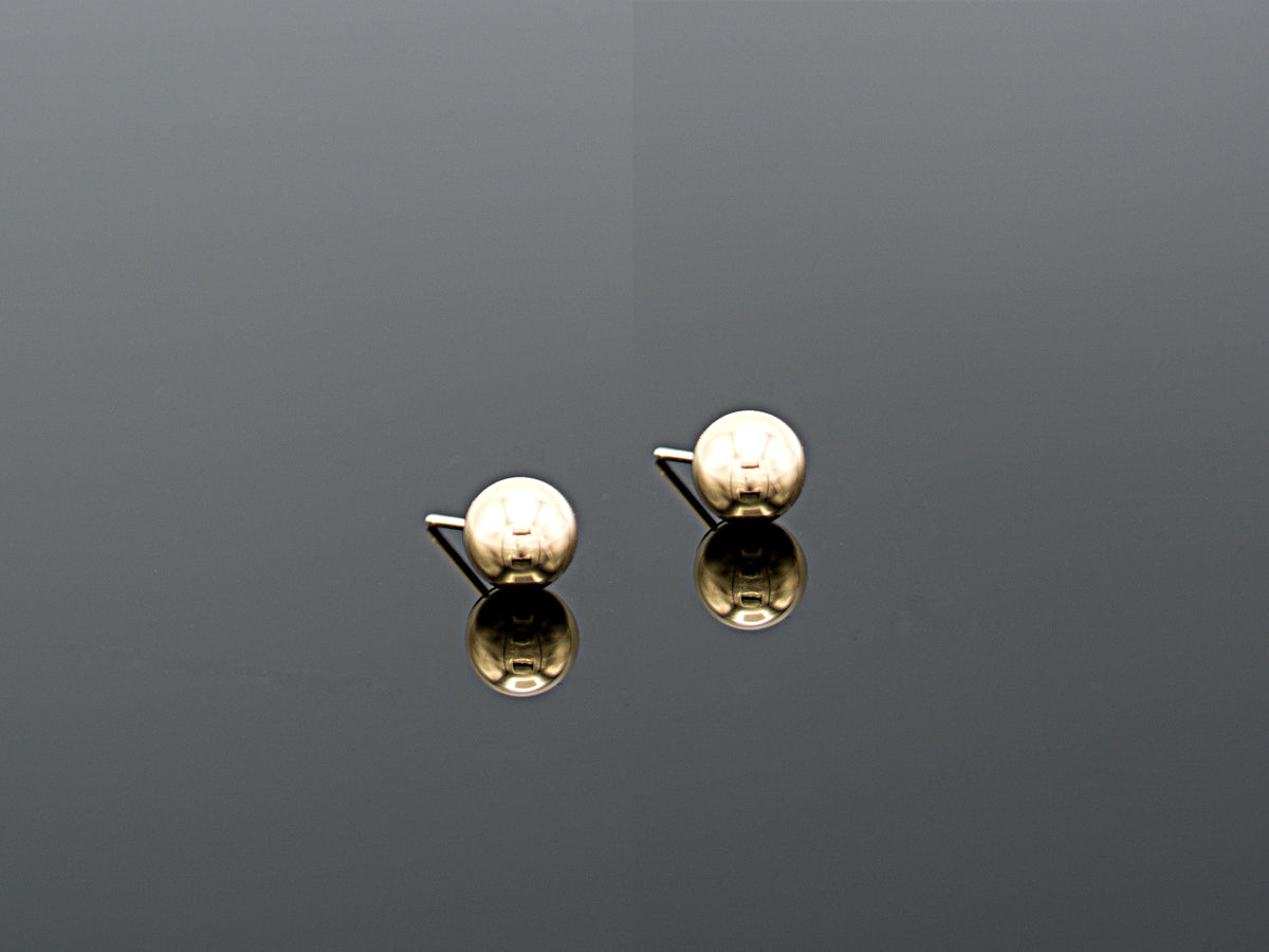 14K Gold Round Ball Earrings
