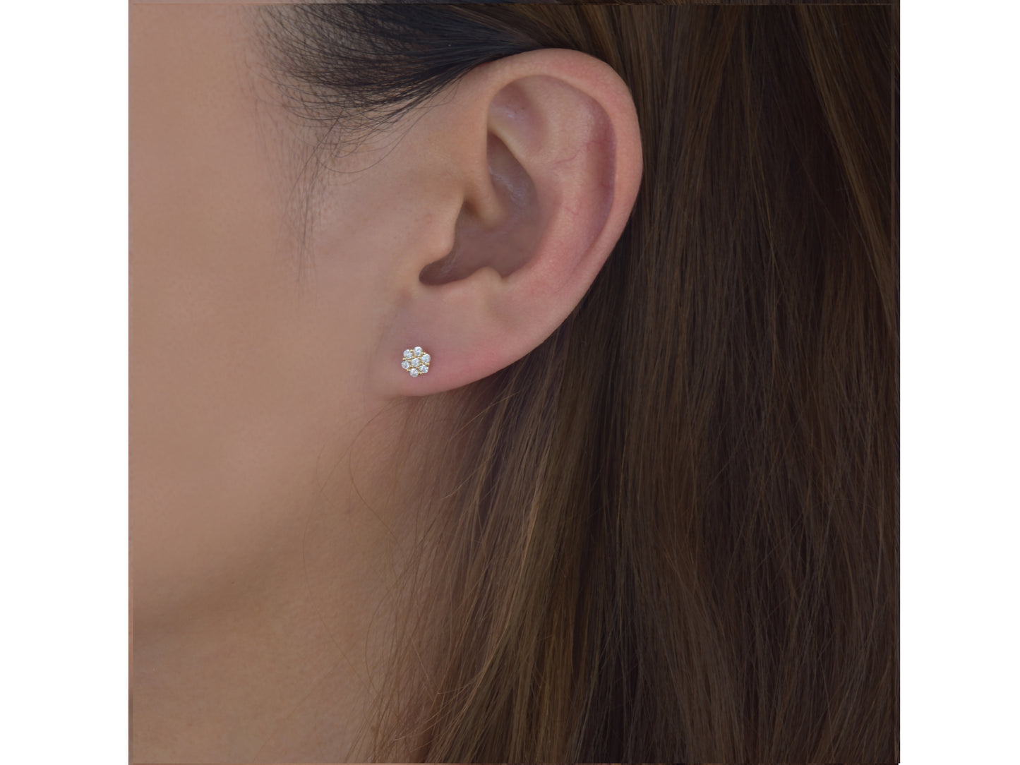 Tiny 14K Floral post earring