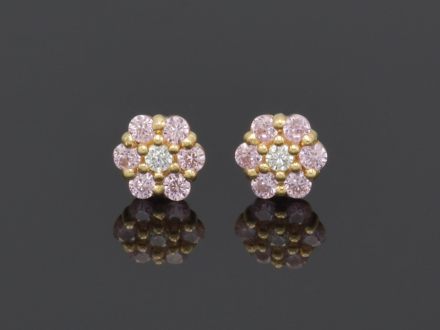 Tiny 14K Floral post earring