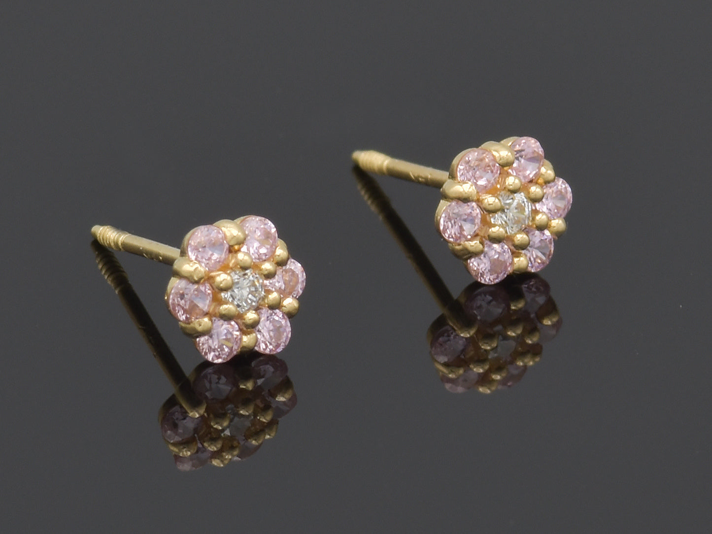 Tiny 14K Floral post earring