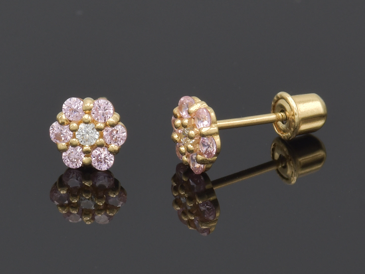 Tiny 14K Floral post earring