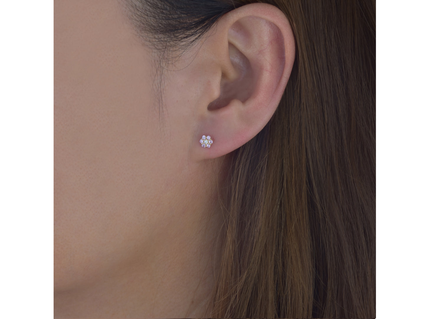 Tiny 14K Floral post earring