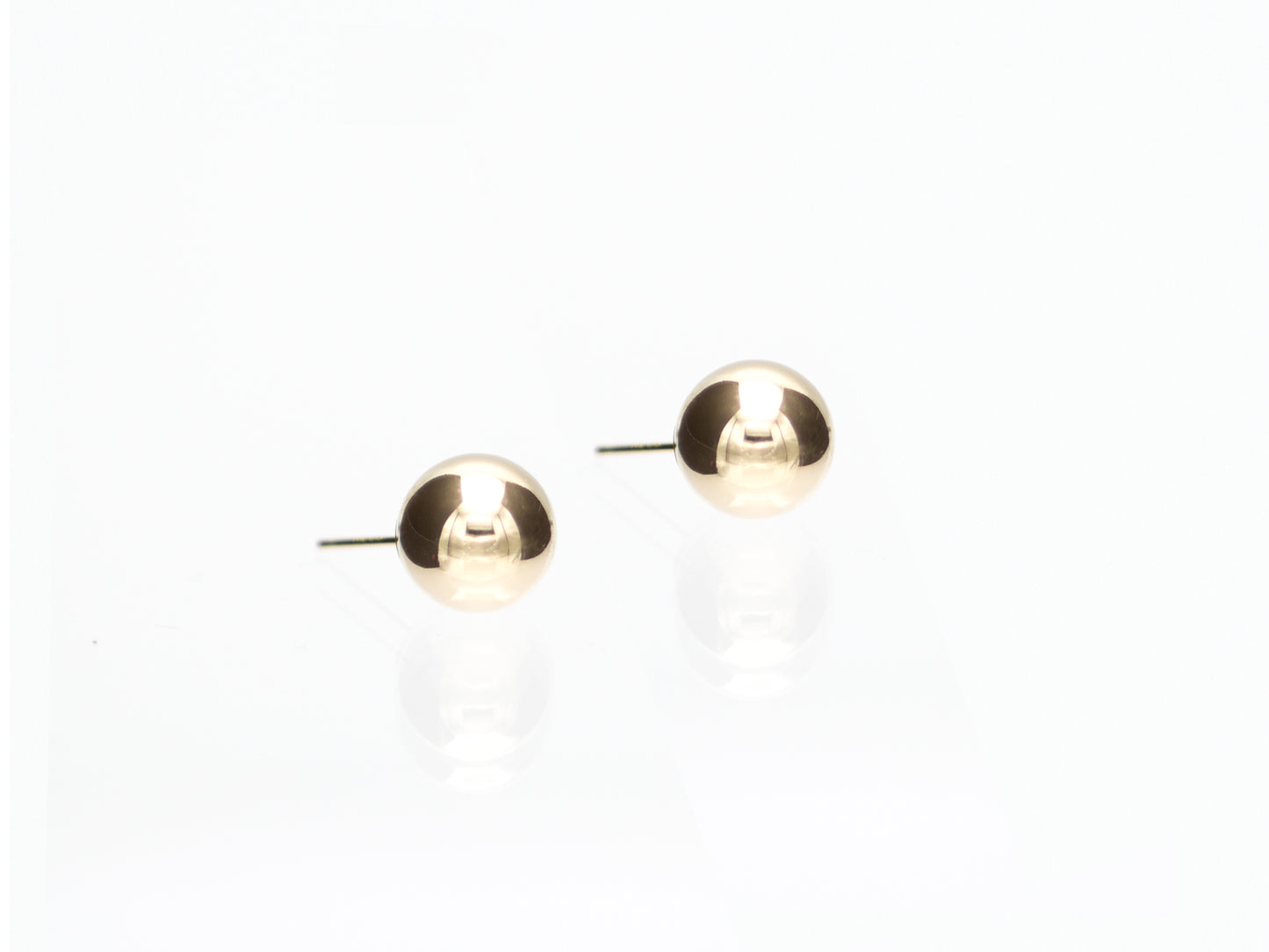 14K Gold Round Ball Earrings