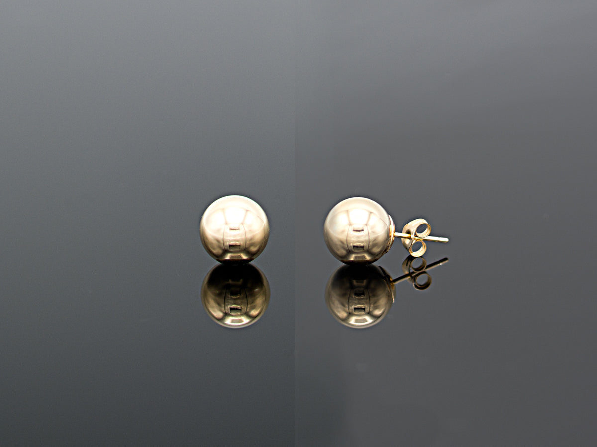 14K Gold Round Ball Earrings