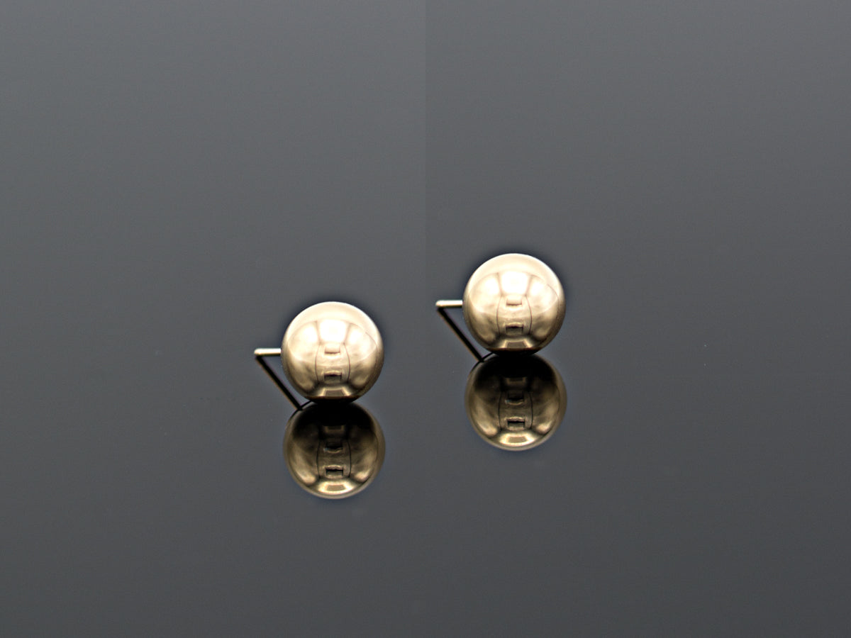 14K Gold Round Ball Earrings