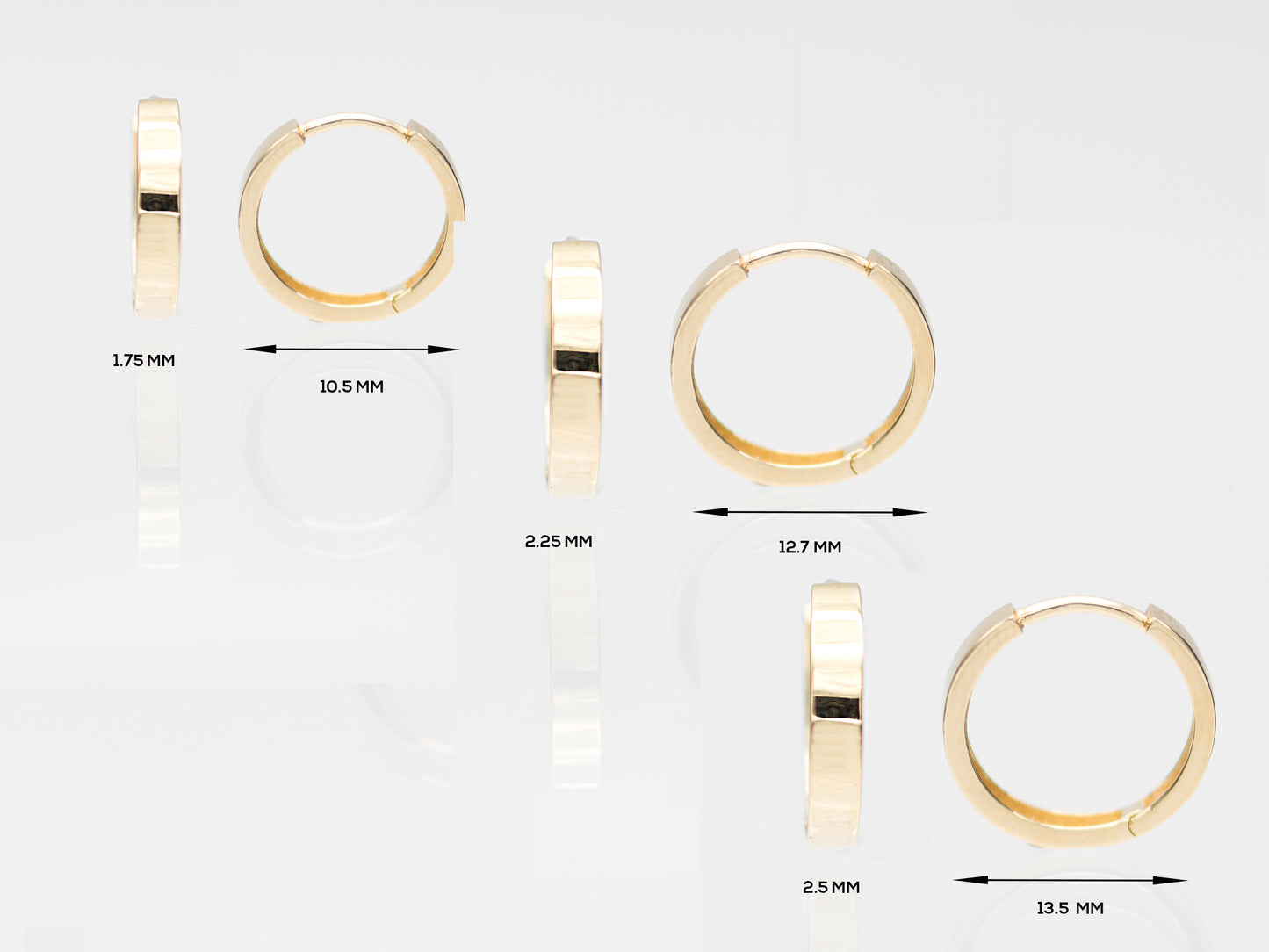 Square Edged Huggie Hoop Earrings