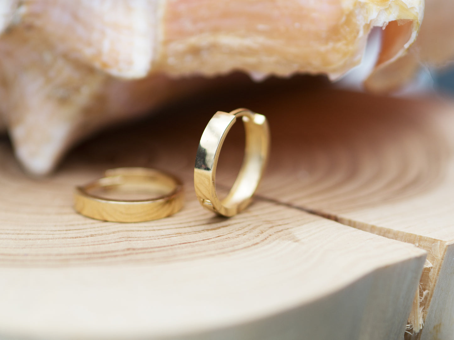 Square Edged Huggie Hoop Earrings