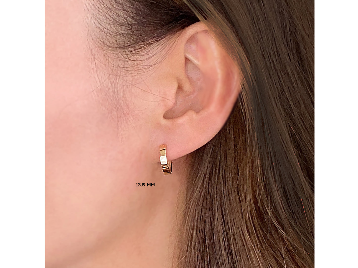 Square Edged Huggie Hoop Earrings