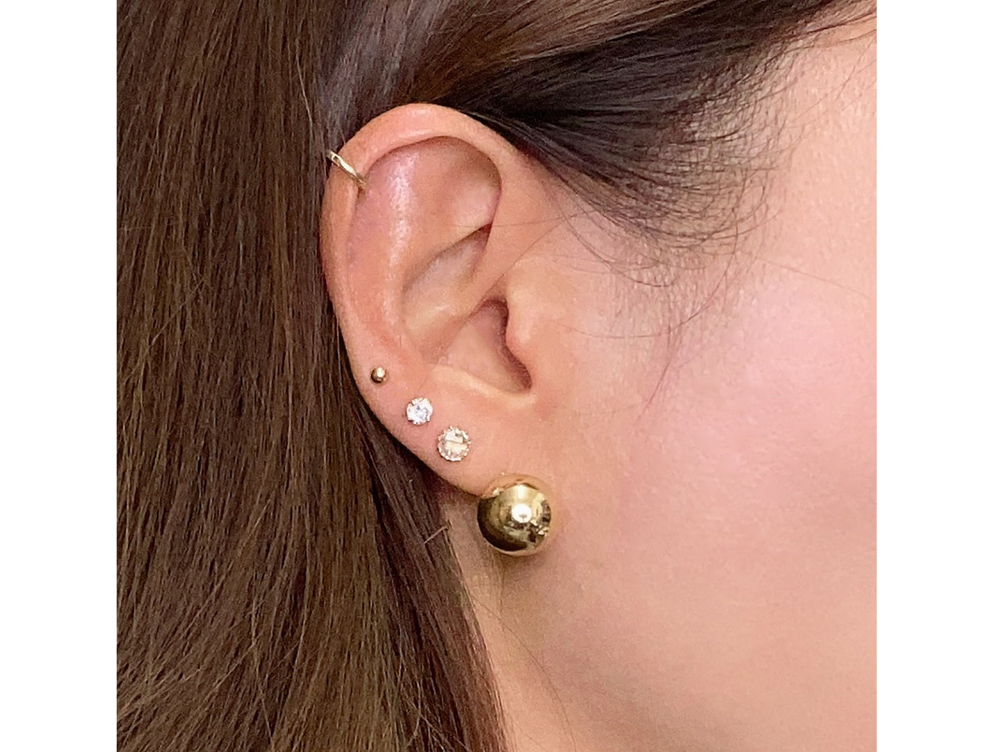 14K Gold Round Ball Earrings