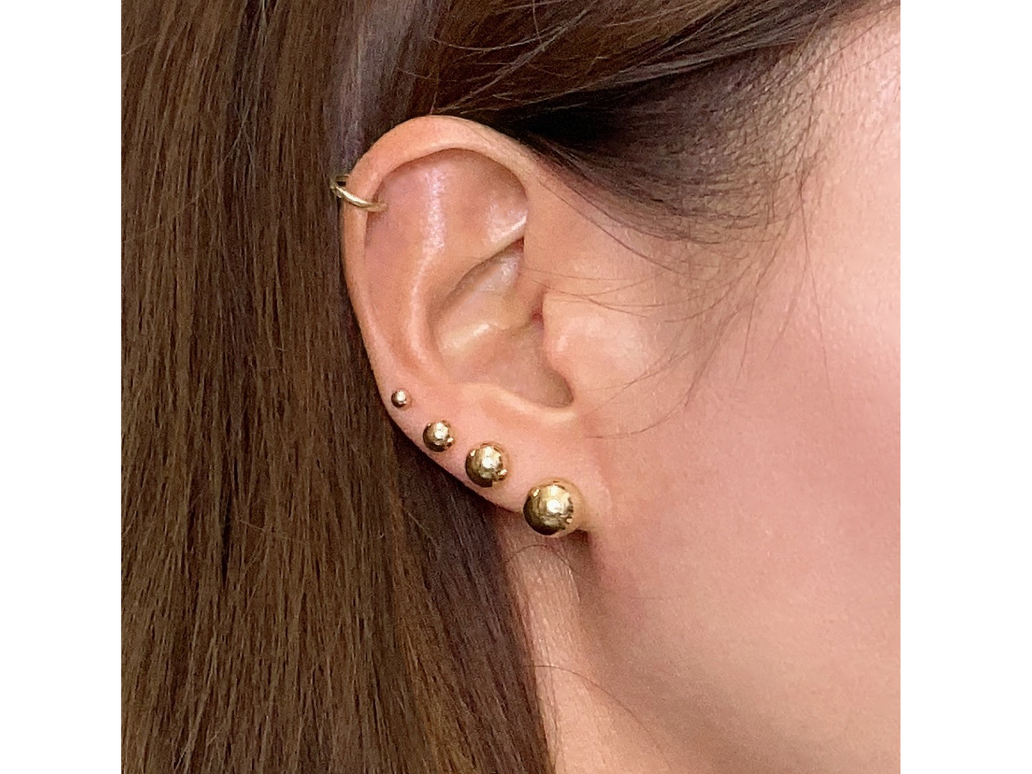 14K Gold Round Ball Earrings
