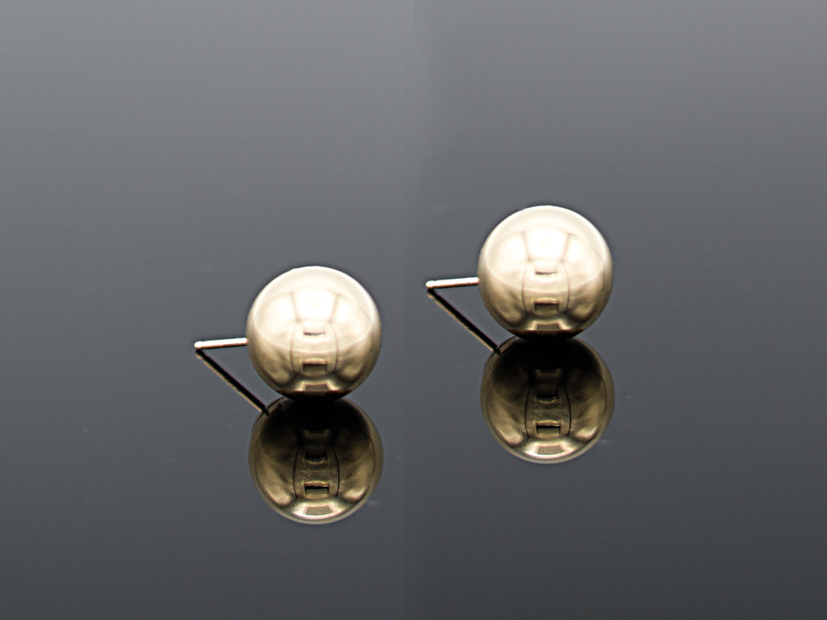 14K Gold Round Ball Earrings