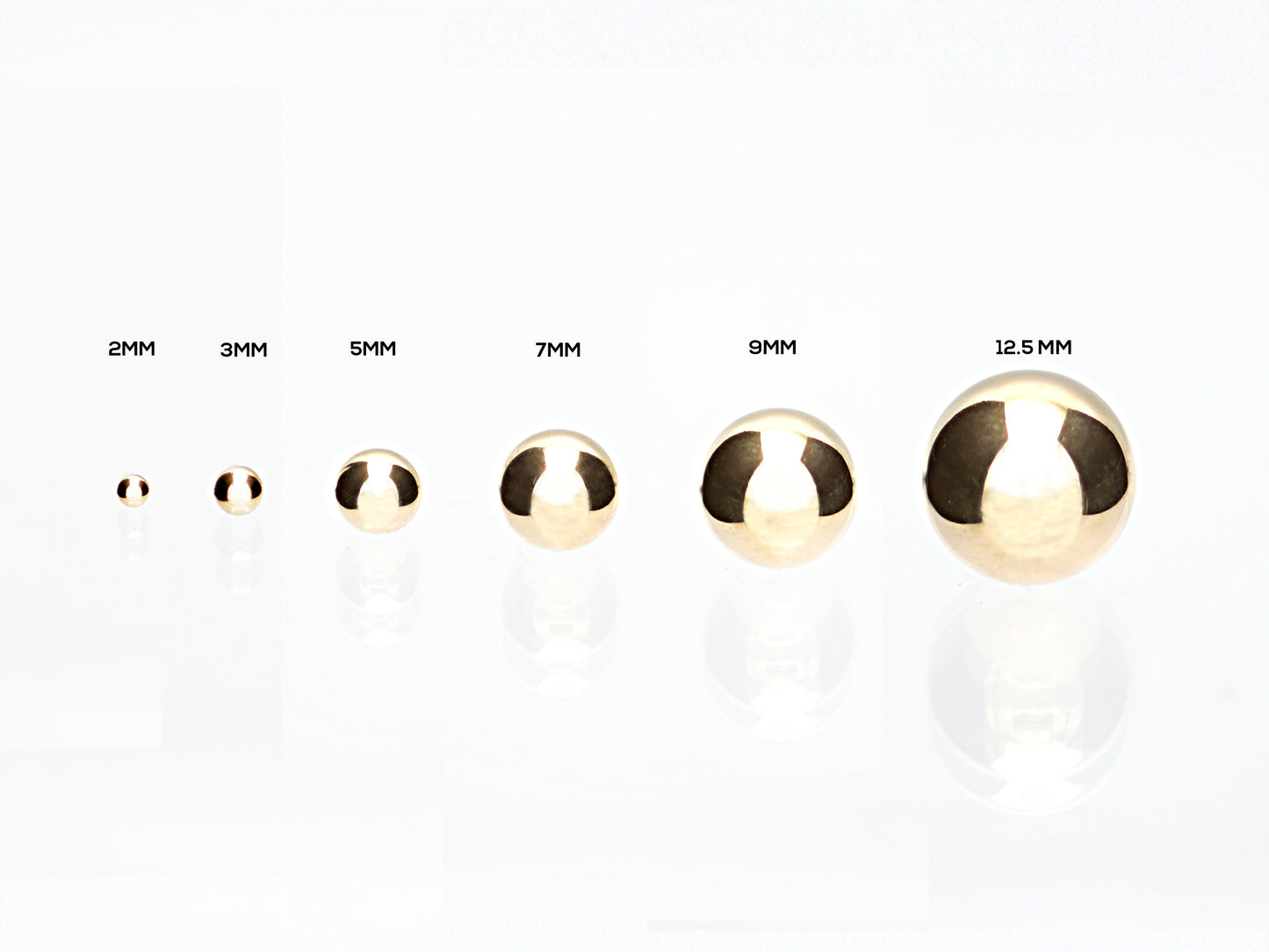 14K Gold Round Ball Earrings