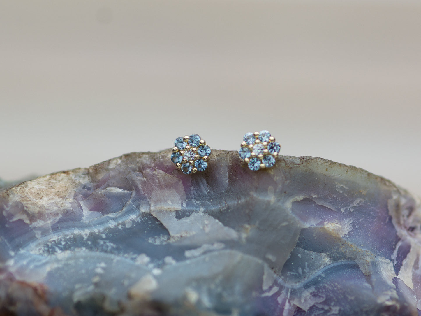 Tiny 14K Floral post earring