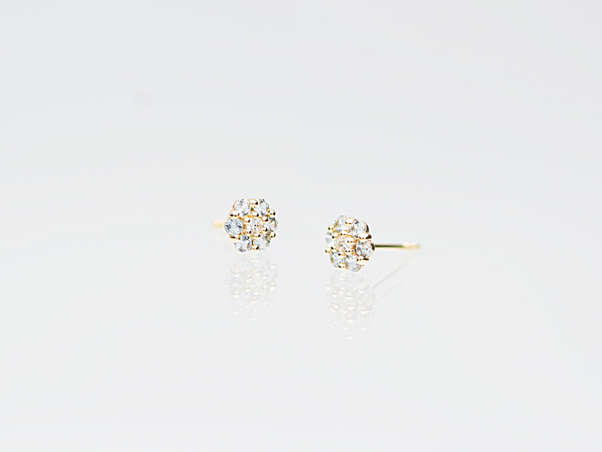 Tiny 14K Floral post earring