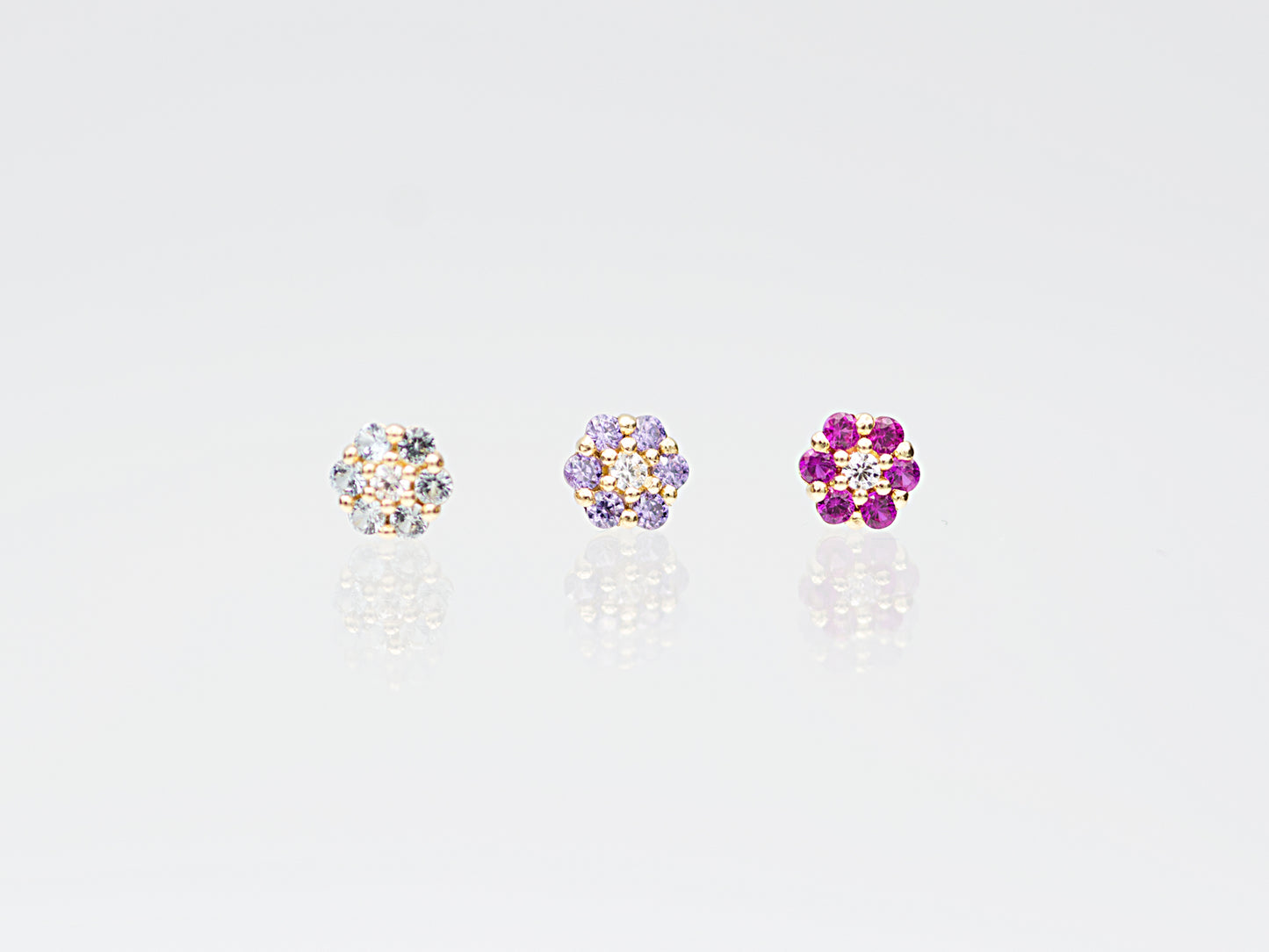 Tiny 14K Floral post earring