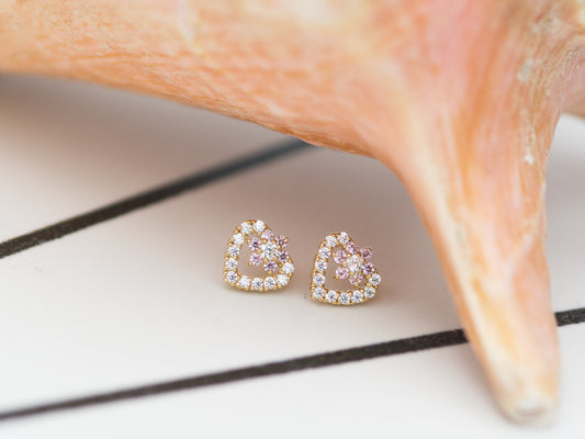 14K Real Solid Gold Simulated Diamond Cz earrings