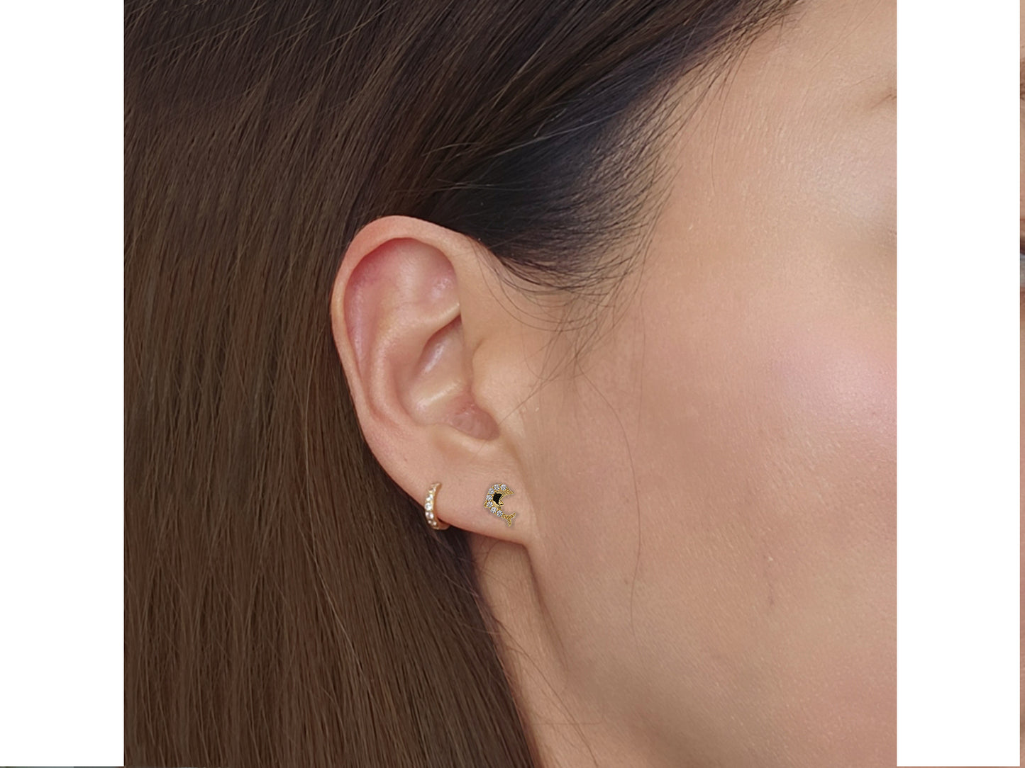 14k solid gold Dolphin stud earrings