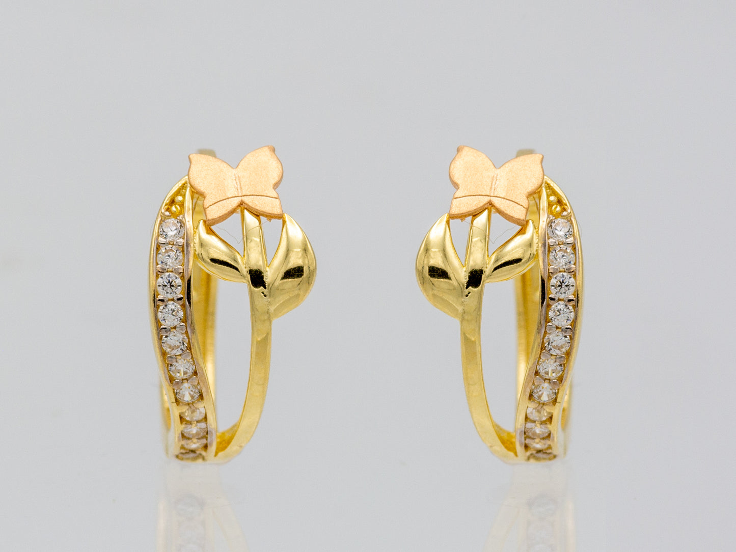 14k solid gold Dainty Cross Shaped Hoop Huggies earring