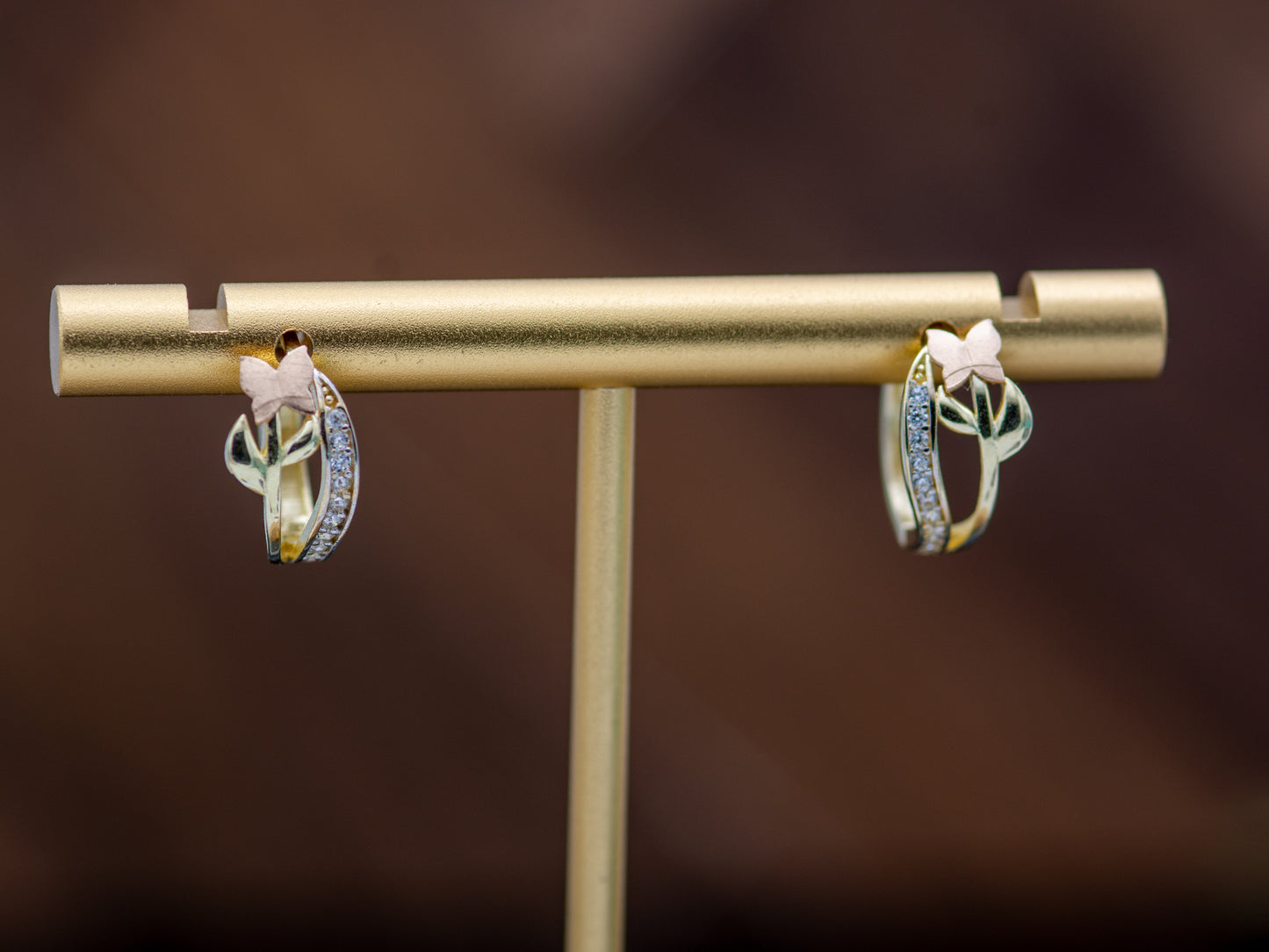 14k solid gold Dainty Cross Shaped Hoop Huggies earring