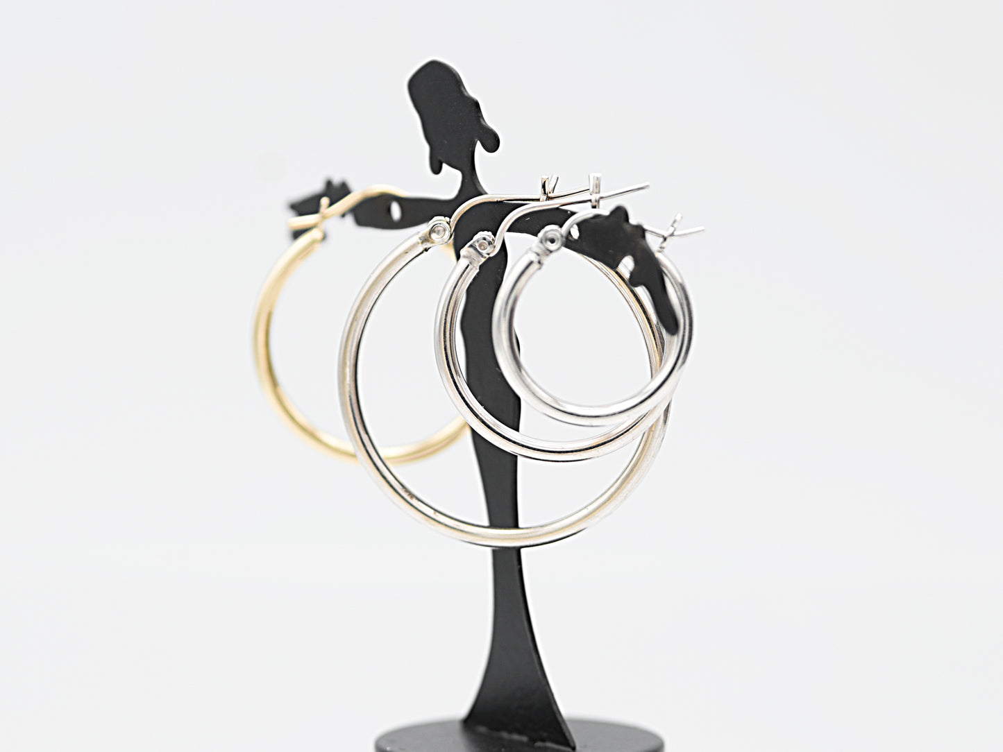 14K Solid Real Gold Statement Gold Hoop Earrings