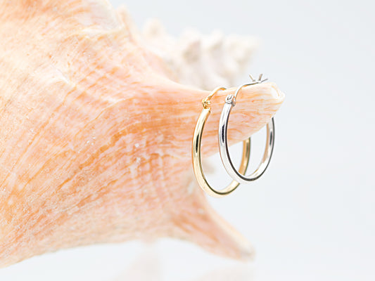 14K Solid Real Gold Statement Gold Hoop Earrings