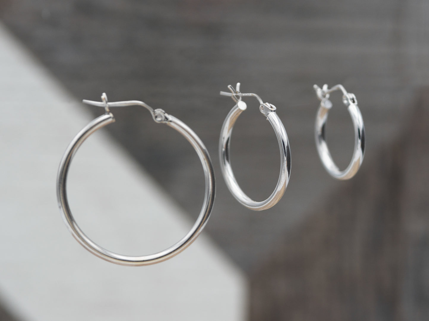 14K Solid Real Gold Statement Gold Hoop Earrings