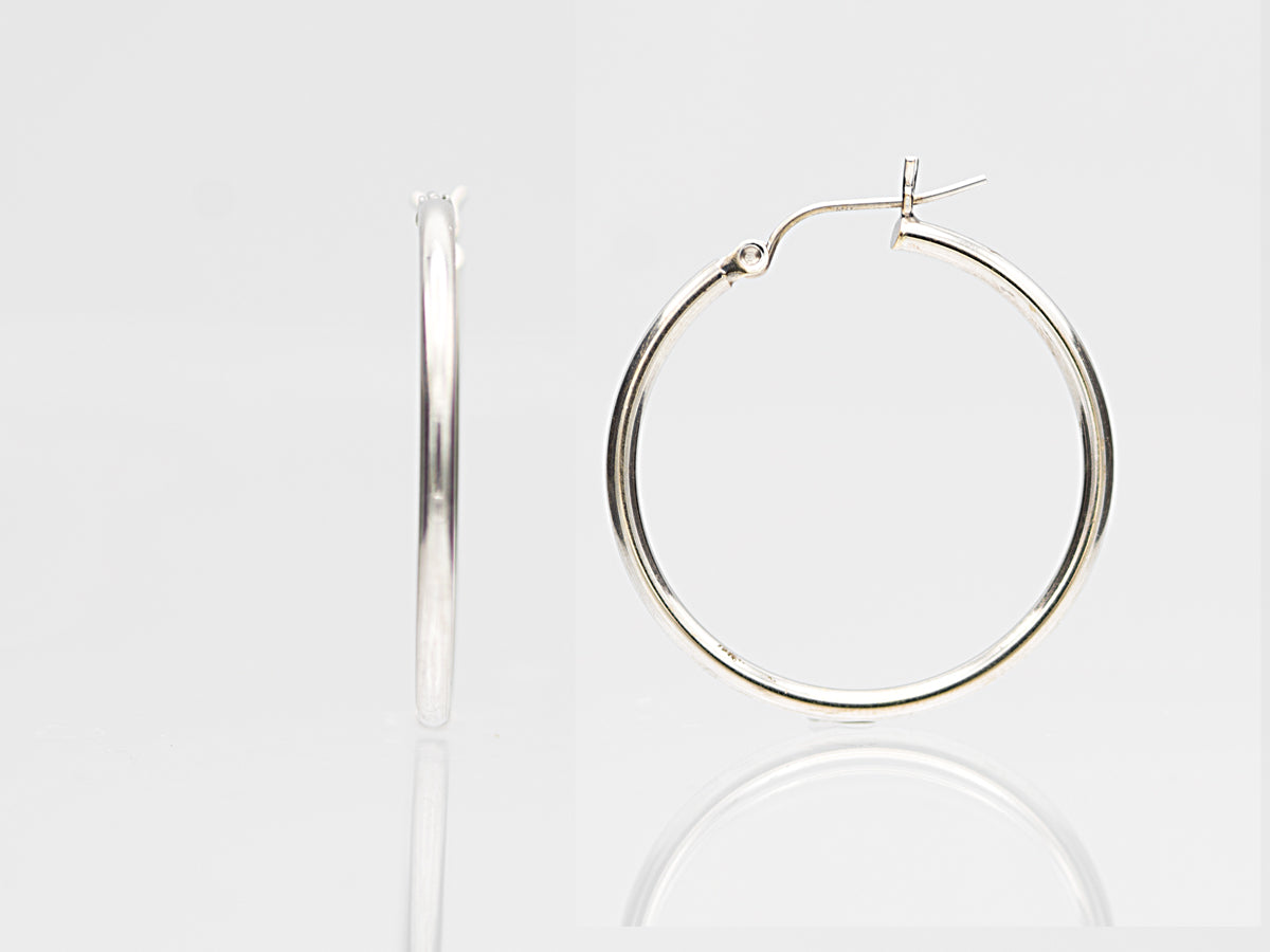 14K Solid Real Gold Statement Gold Hoop Earrings