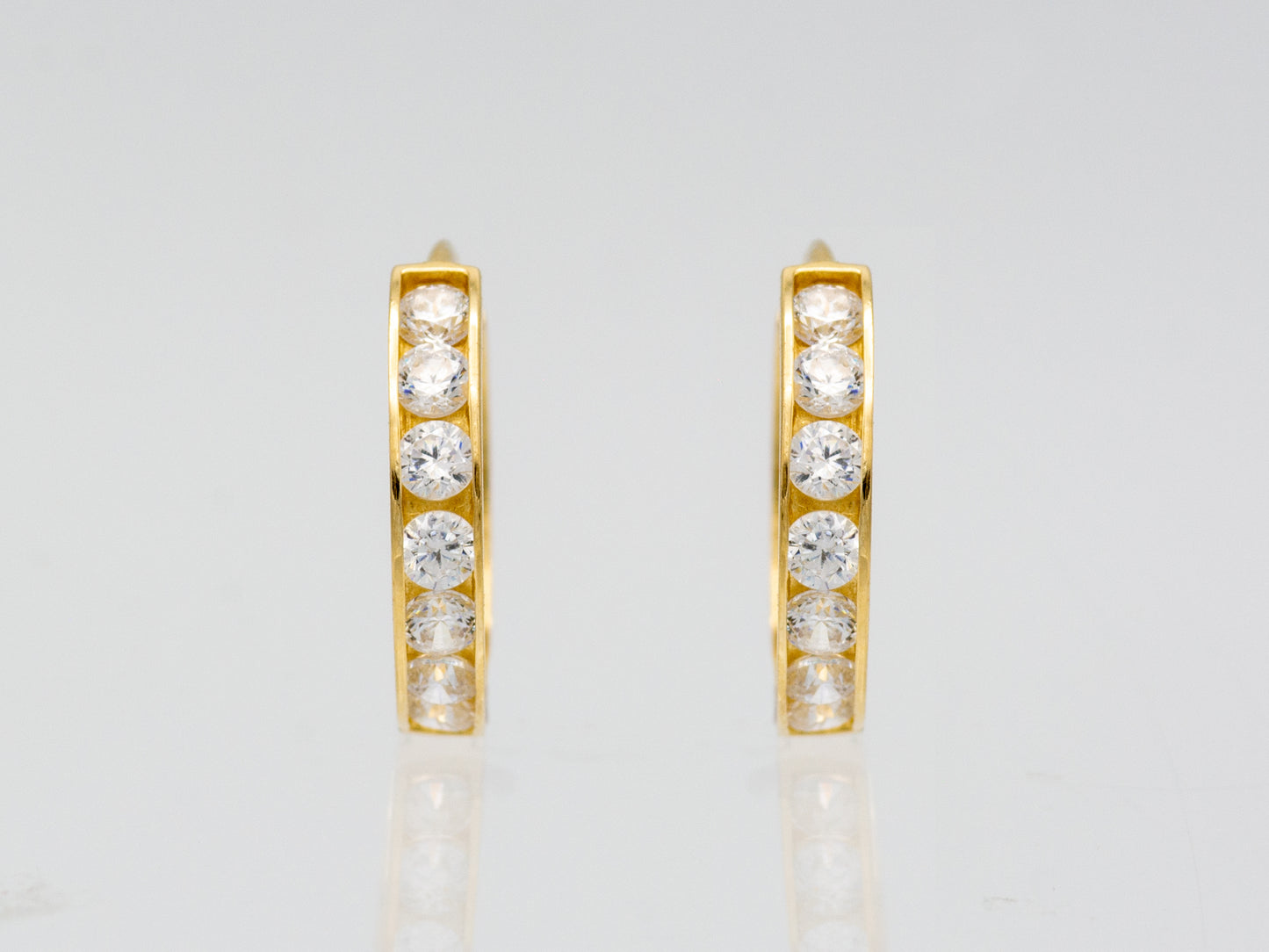 14k solid yellow gold single line earring