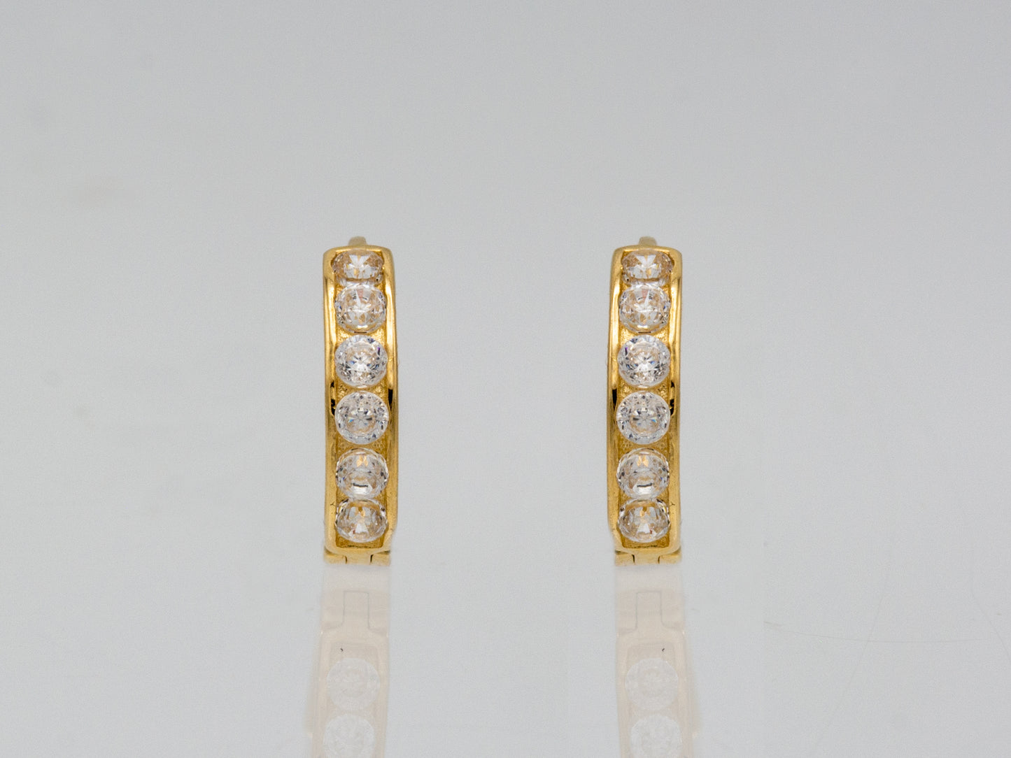 14k solid yellow gold single line earring