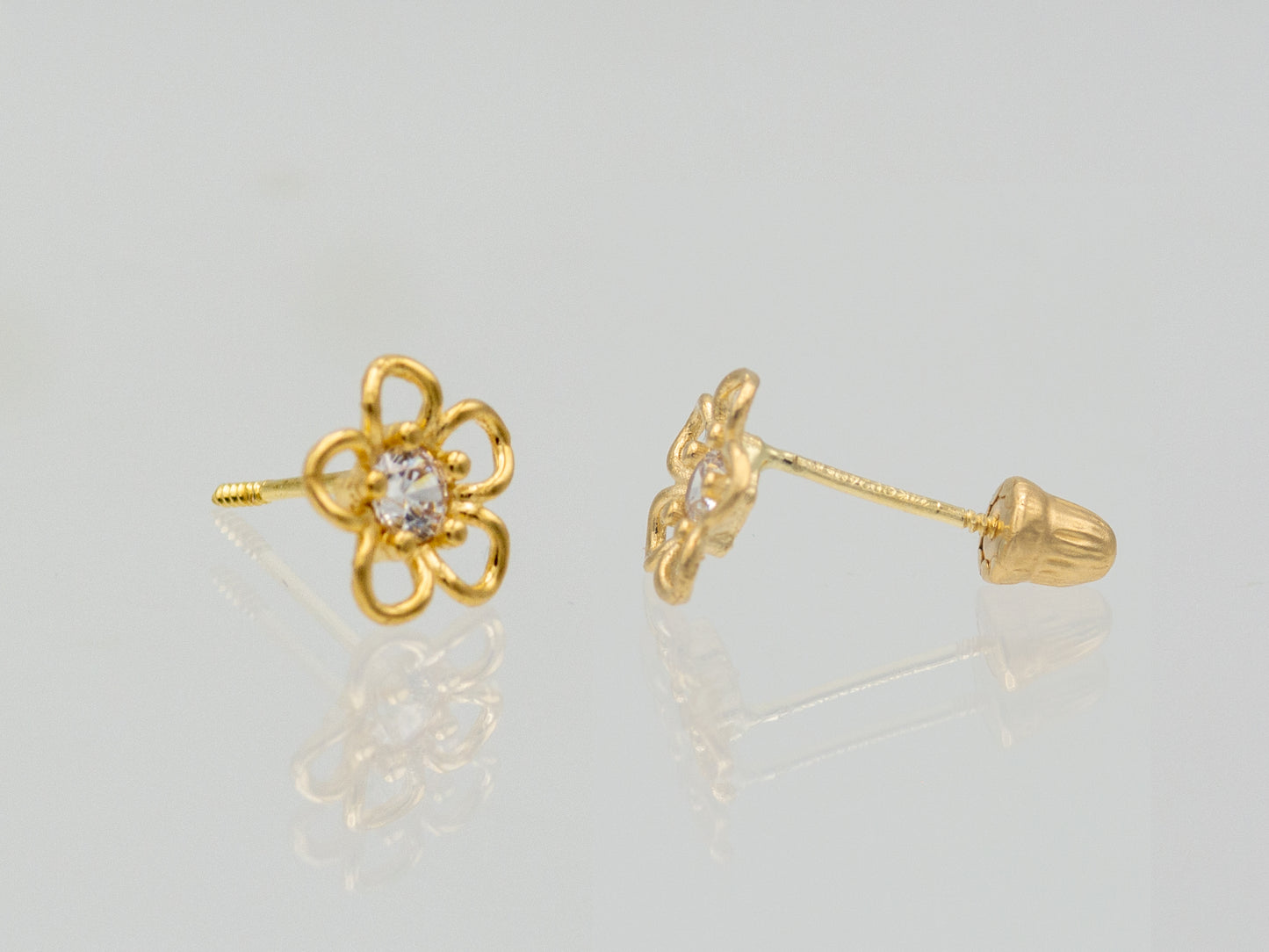 14k solid gold Flower Petals stud earrings