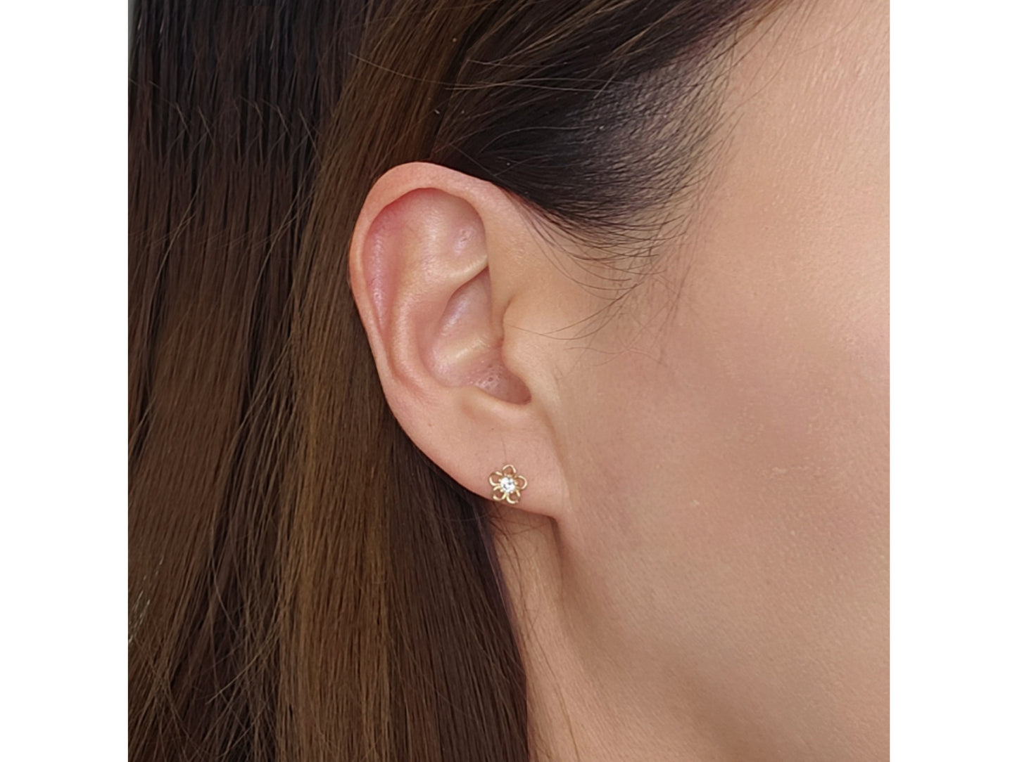 14k solid gold Flower Petals stud earrings