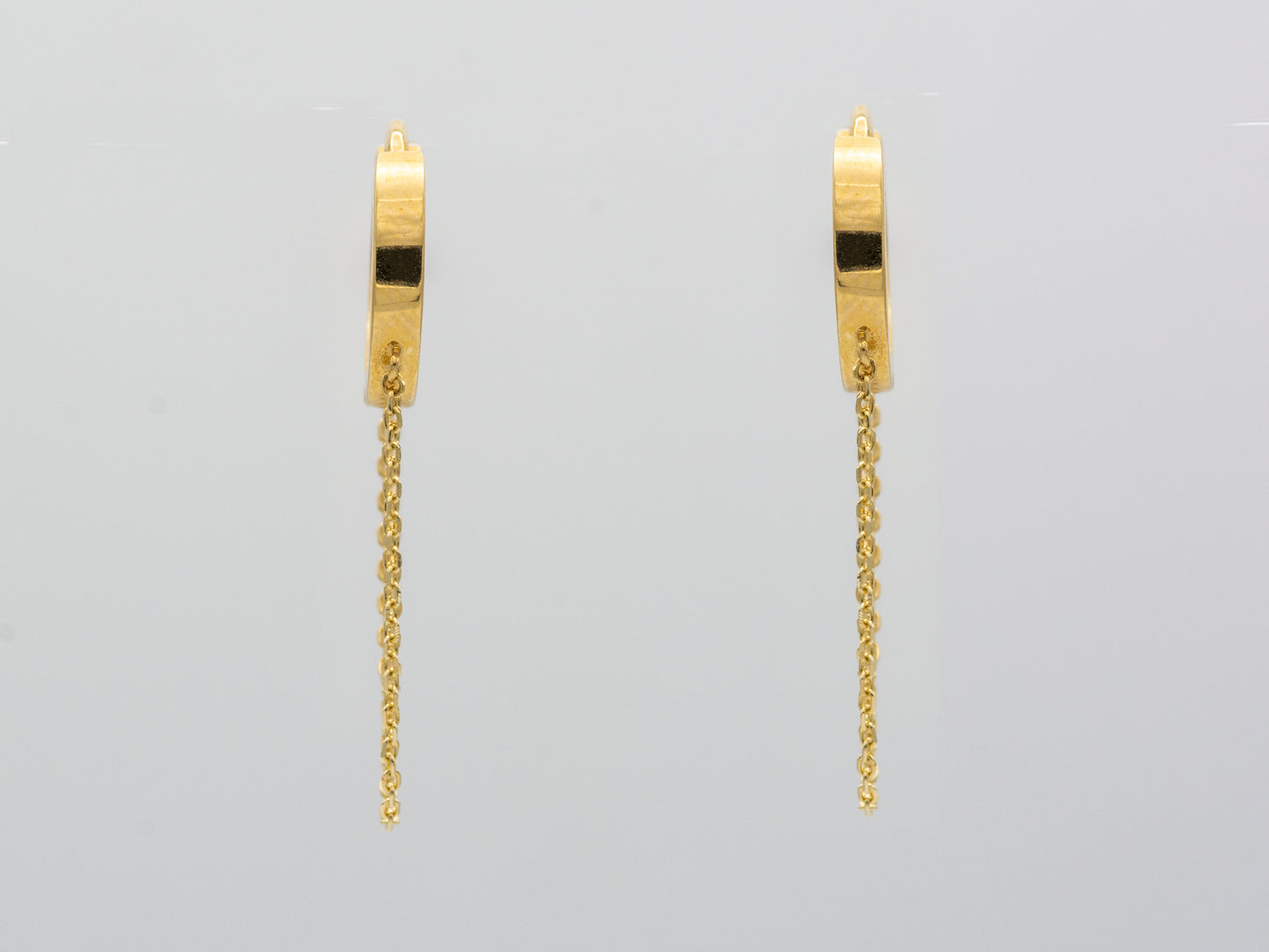 14k solid  gold tassel hoop earrings